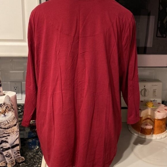 J womens Laura Scott casual stretch 3/4 sleeve plus size top 2X - Picture 2 of 3